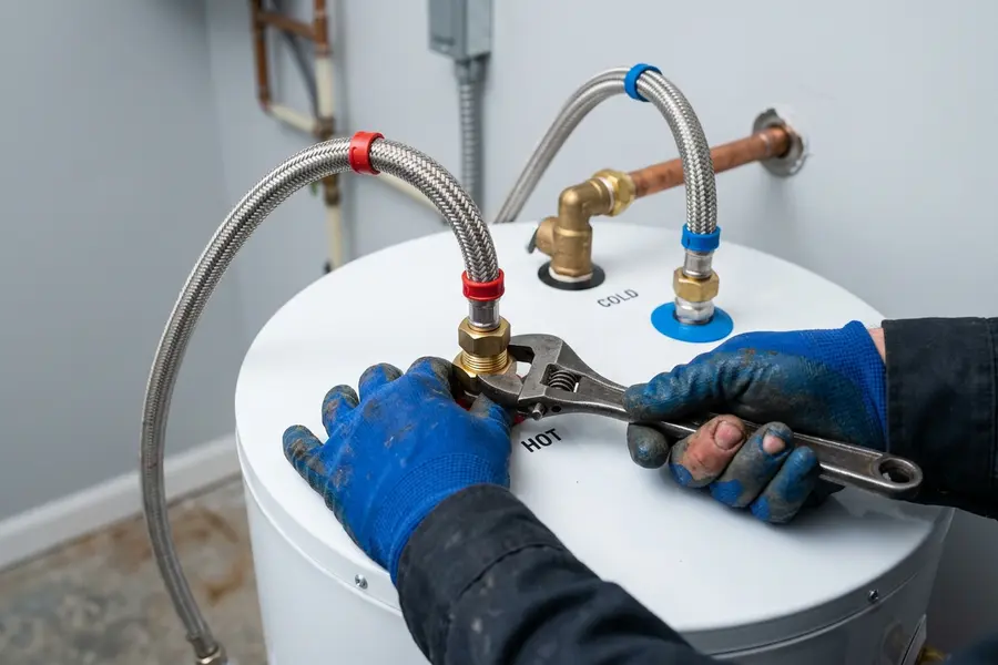 Water Heater Jockey technician installing a new water heater in Amsterdam